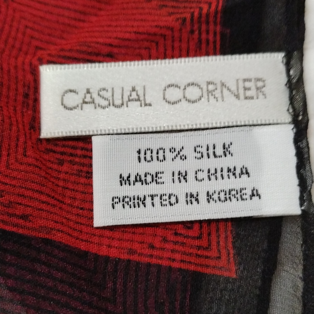 (421) Set Of 3 Silk Scarfs Square 20 Inches Casual Corner 90s Vintage View 5